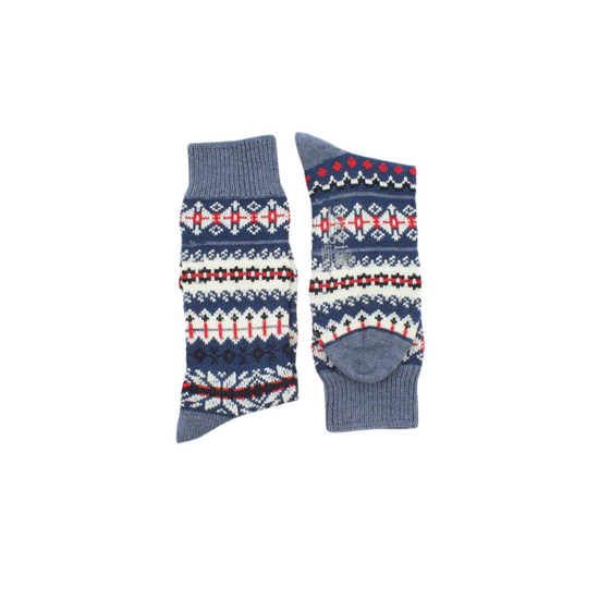 Fair Isle Wool & Cotton Socks