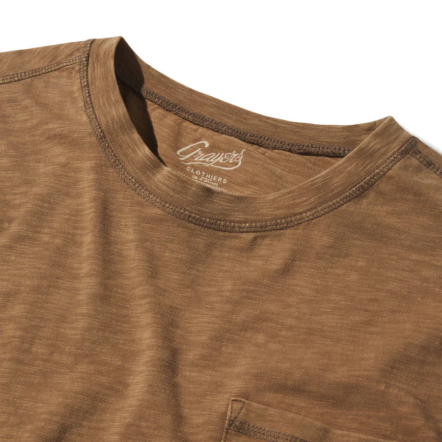 Hewitt Garment Dyed Long Sleeve Pocket Tee