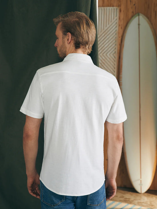 Short-Sleeve Sunwashed Knit Shirt (Single Pocket)