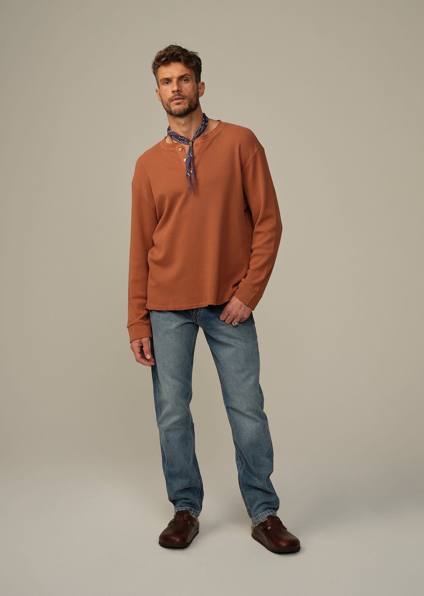 Crosby Organic Cotton Waffle Henley