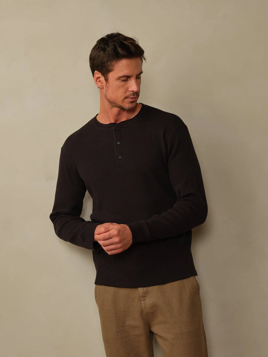 Crosby Organic Cotton Waffle Henley Shirt