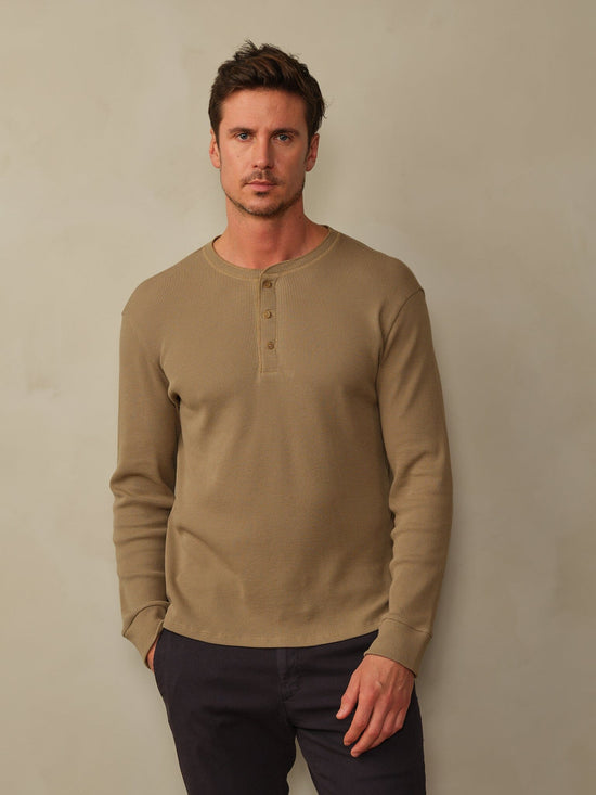 Crosby Organic Cotton Waffle Henley Shirt