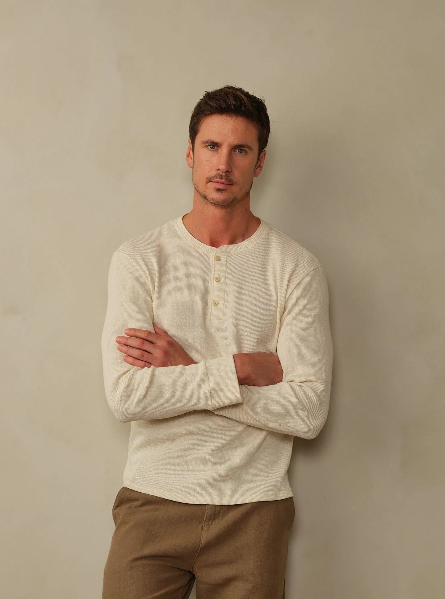 Crosby Organic Cotton Waffle Henley Shirt