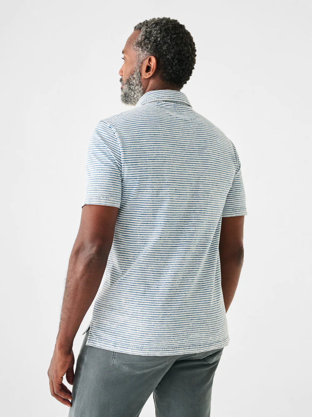 Short-Sleeve Indigo Polo