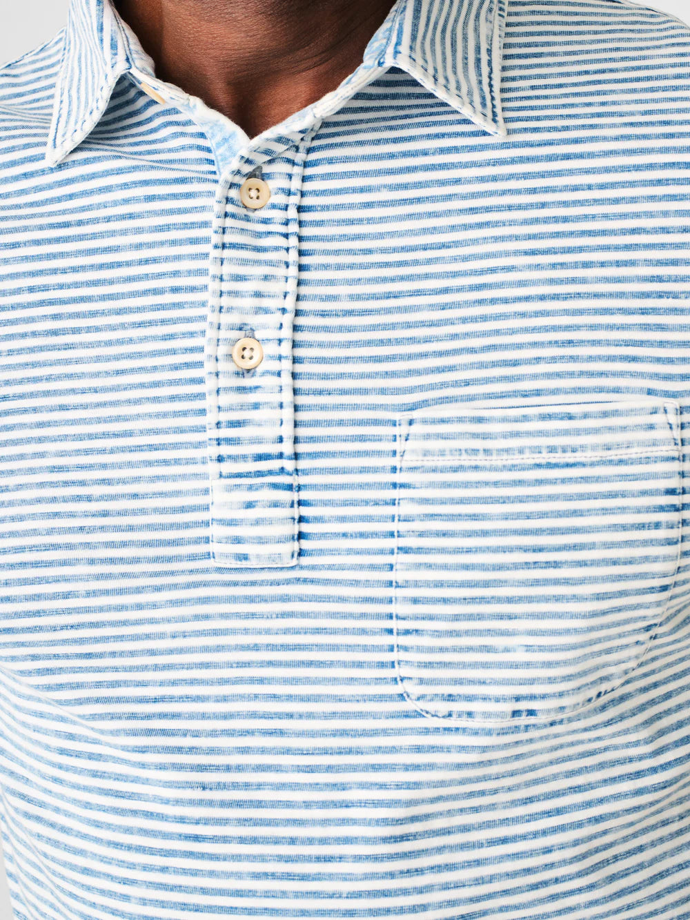 Short-Sleeve Indigo Polo