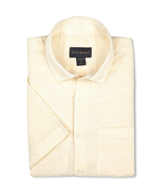 Short Sleeve Linen/ Cotton Button Down Shirt